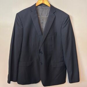 John Varvatos USA Bedford Wool Blazer Jacket Men's 48R Black Pinstripe Classic